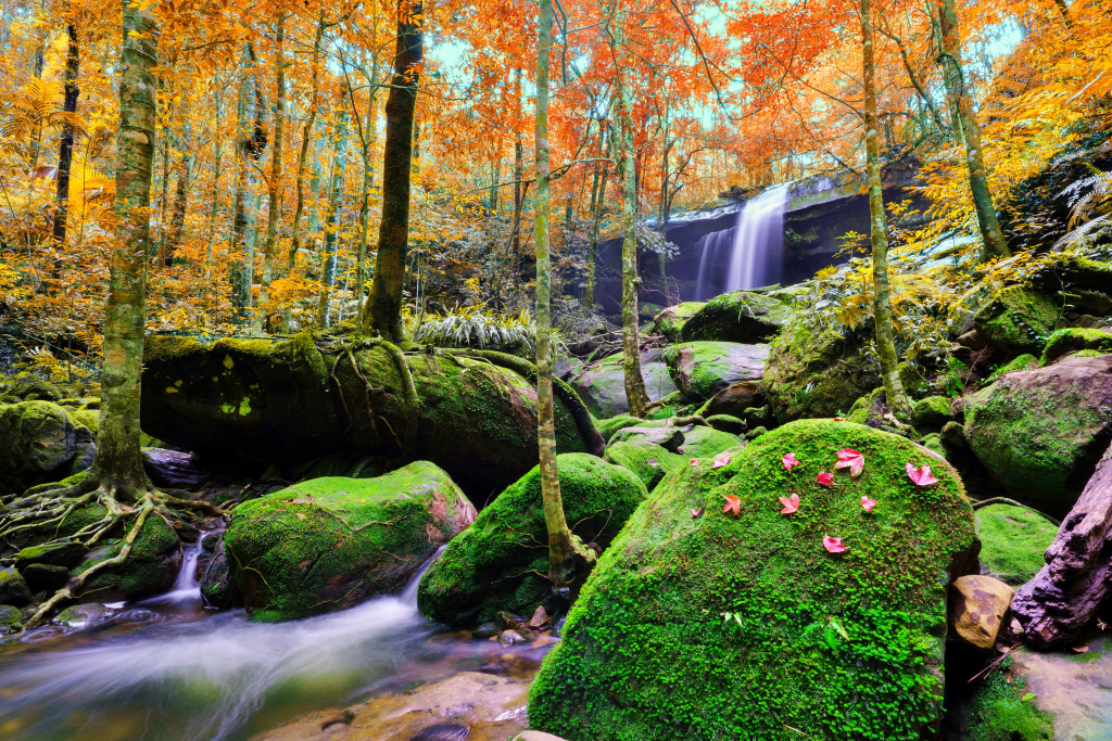 Beautiful Waterfall Landscape jigsaw puzzle in Waterfalls puzzles on TheJigsawPuzzles.com