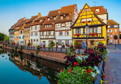 Water Canal in Colmar, Alsace, France jigsaw puzzle in Bridges puzzles ...
