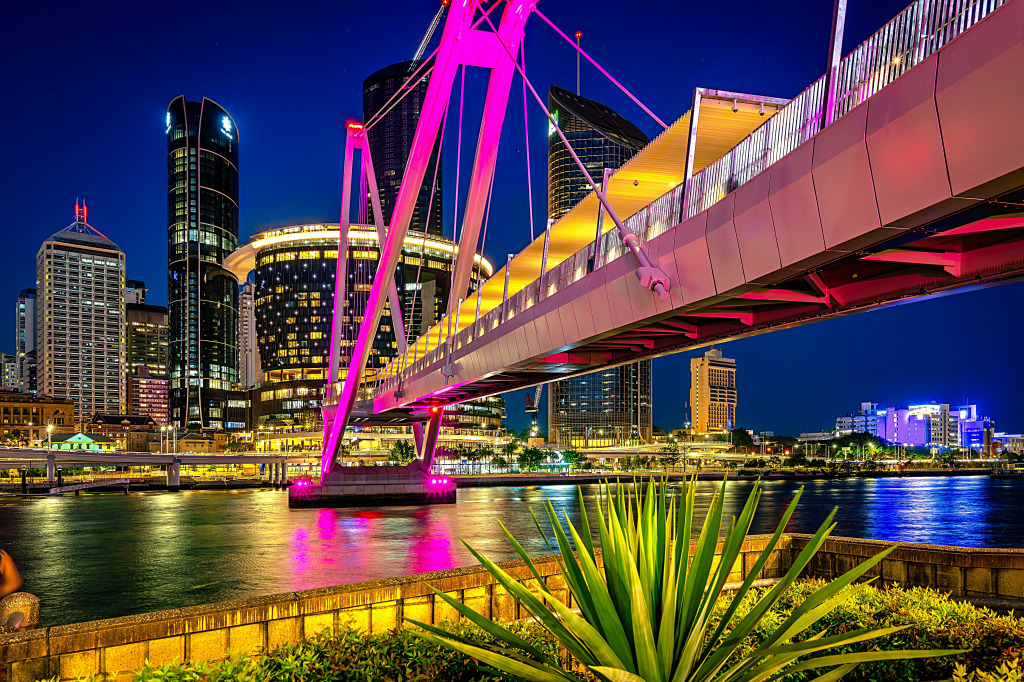 New Neville Bonner Bridge, Brisbane, Australia jigsaw puzzle in Bridges puzzles on TheJigsawPuzzles.com