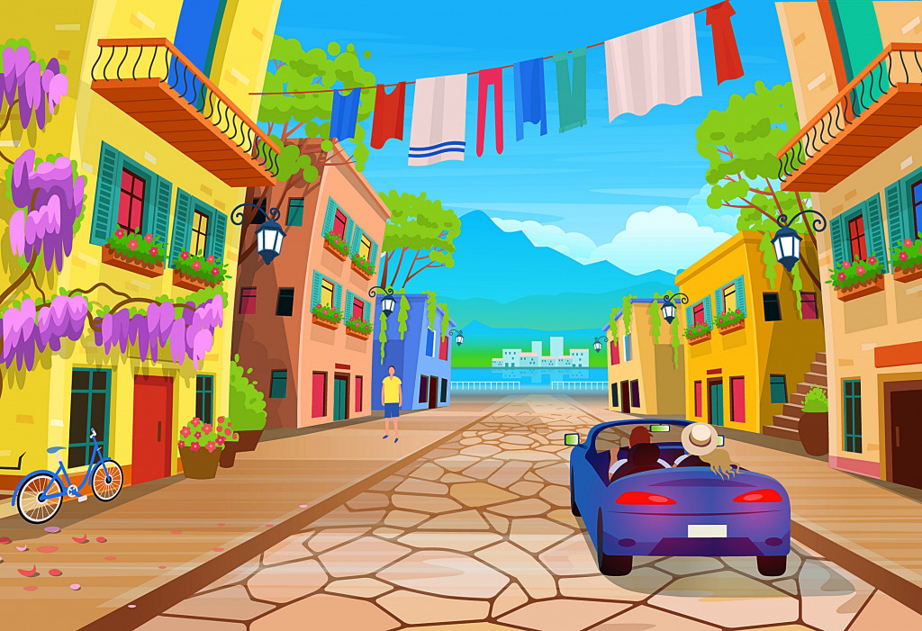 Панорама дороги jigsaw puzzle in Детские пазлы puzzles on TheJigsawPuzzles.com