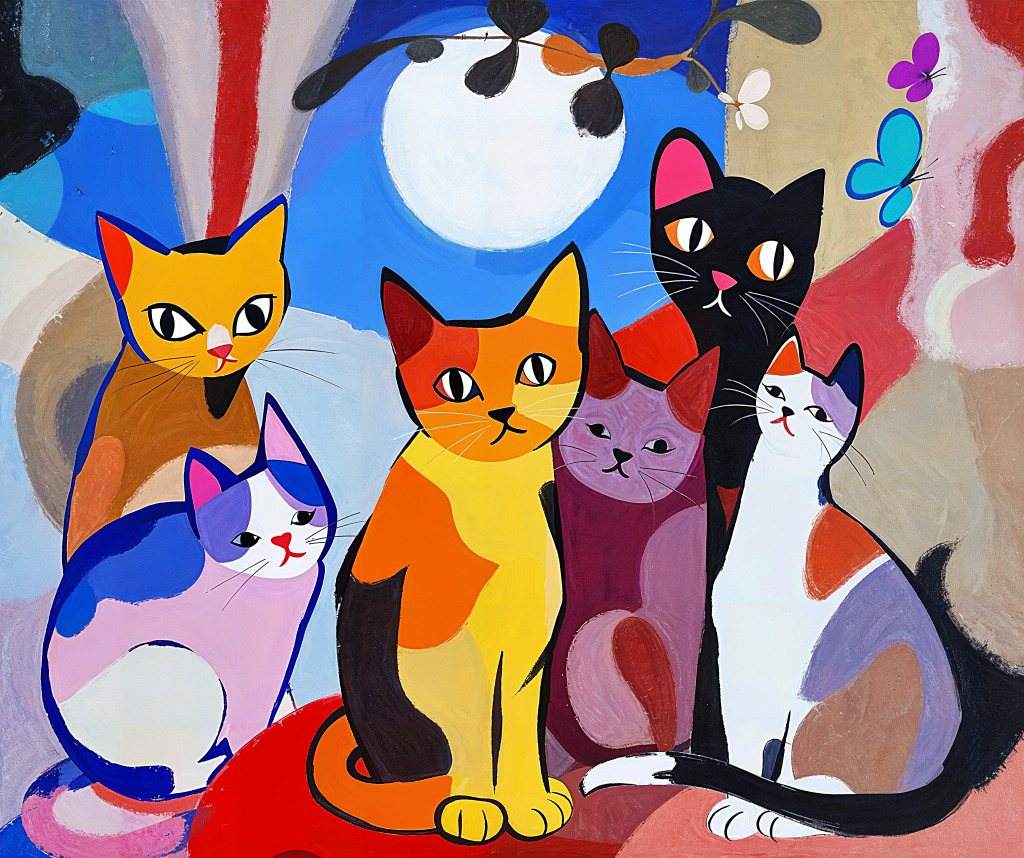 Contemporary Painting, Oil on Canvas jigsaw puzzle in Puzzle of the Day puzzles on TheJigsawPuzzles.com