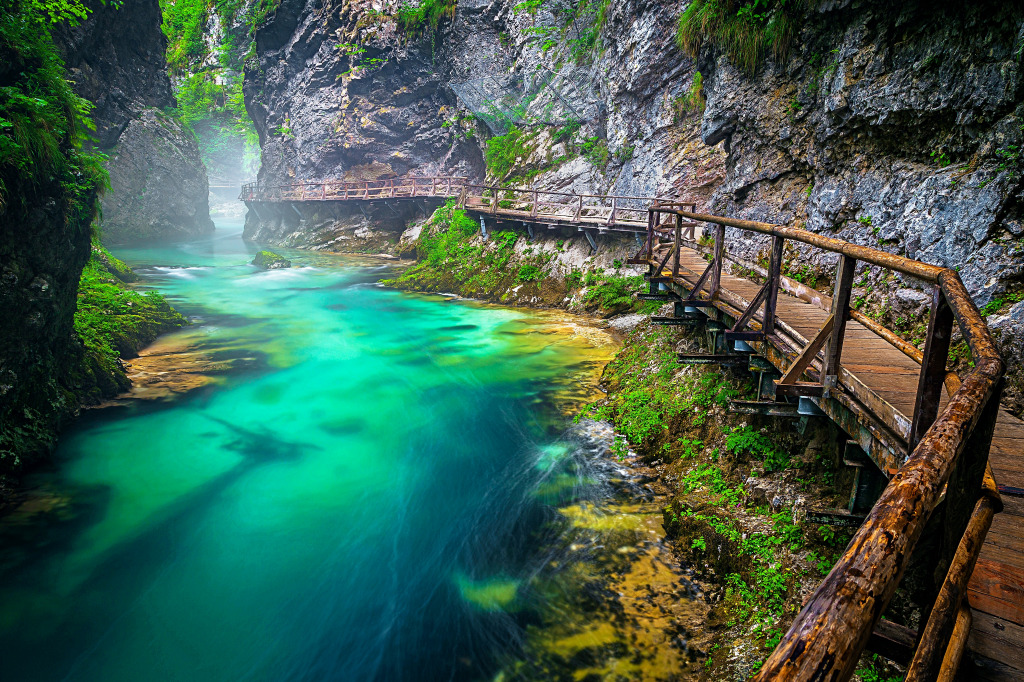 Vintgar Gorge, Bled, Slovenia jigsaw puzzle in Waterfalls puzzles on TheJigsawPuzzles.com