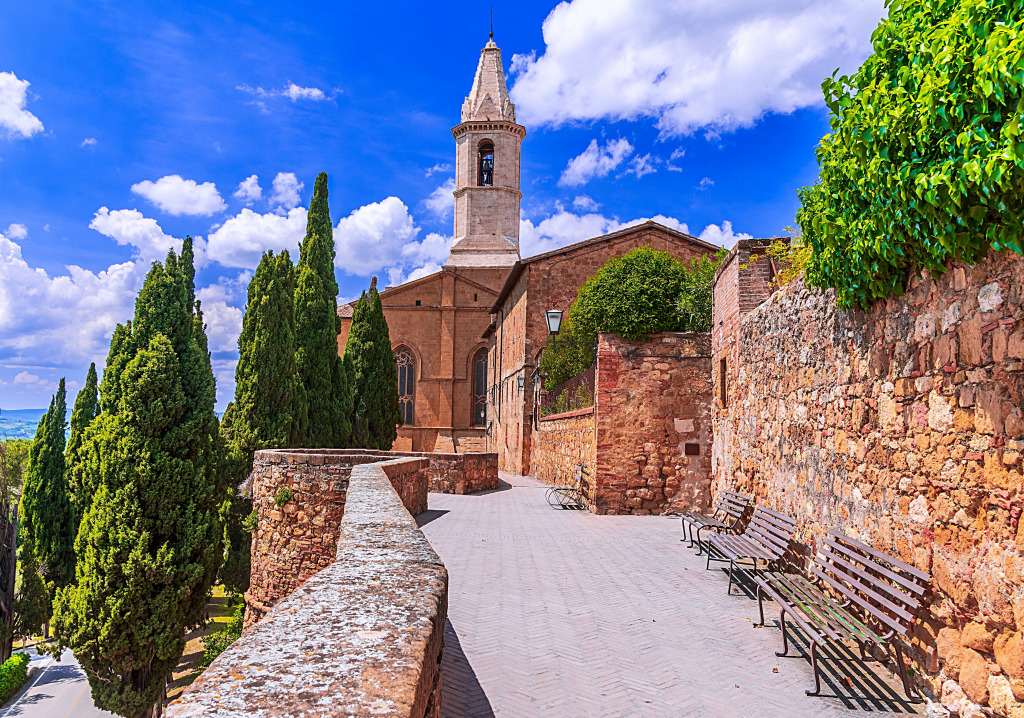 Wunderschöne Kathedrale in Pienza, Toskana, Italien jigsaw puzzle in Schlösser puzzles on TheJigsawPuzzles.com
