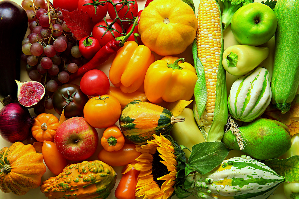 Fresh Vegetables and Fruits jigsaw puzzle in Fruits & Veggies puzzles on TheJigsawPuzzles.com