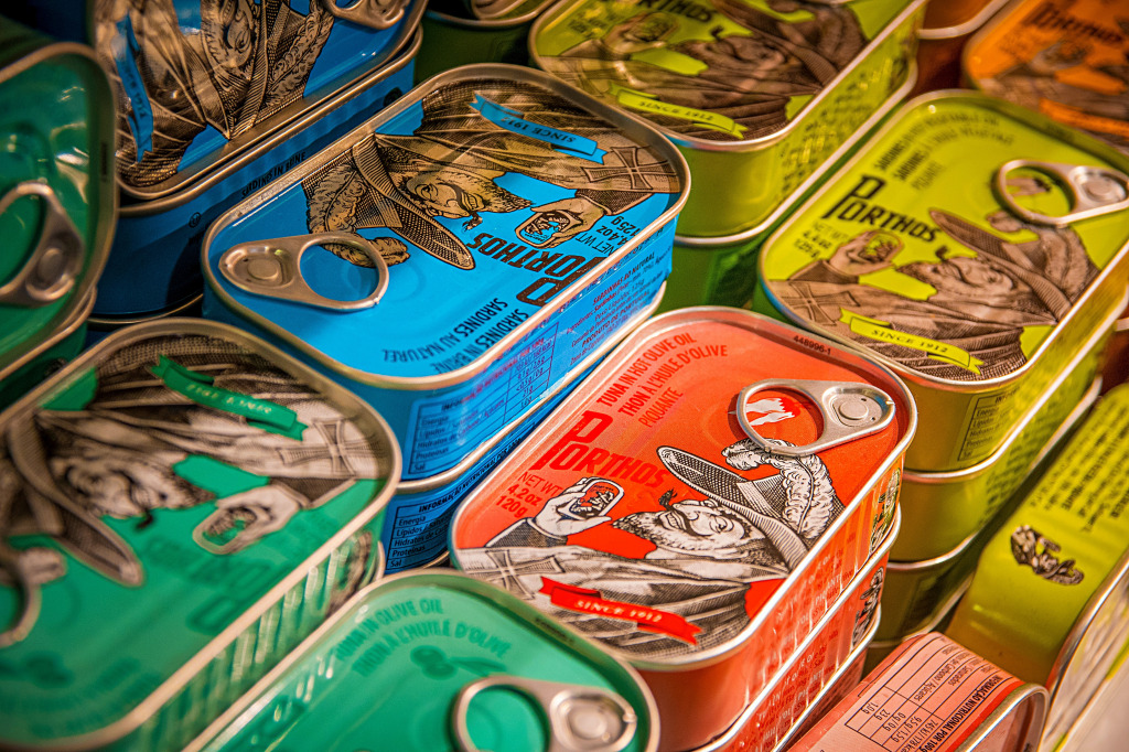 Sardines and Tuna Fish in Tin Cans, Faro, Portugal jigsaw puzzle in Macro puzzles on TheJigsawPuzzles.com
