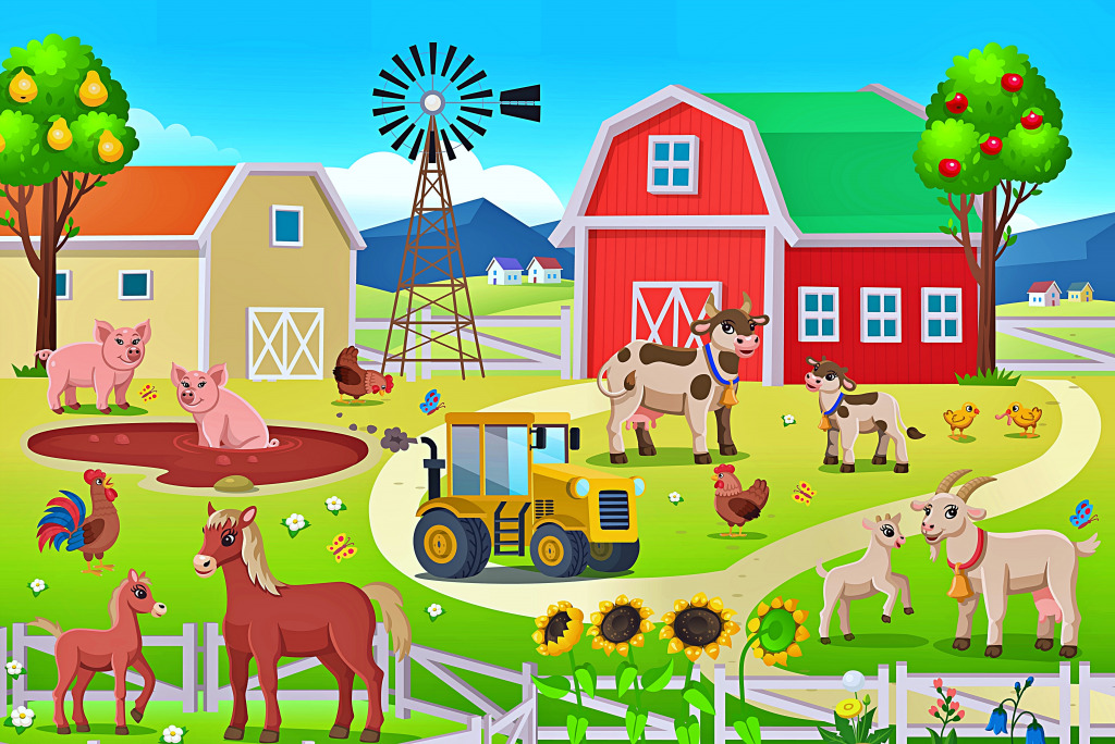 Animais de Fazenda jigsaw puzzle in Infantil puzzles on TheJigsawPuzzles.com