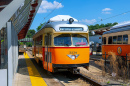 A PCC Streetcar in  Boston, MA, USA