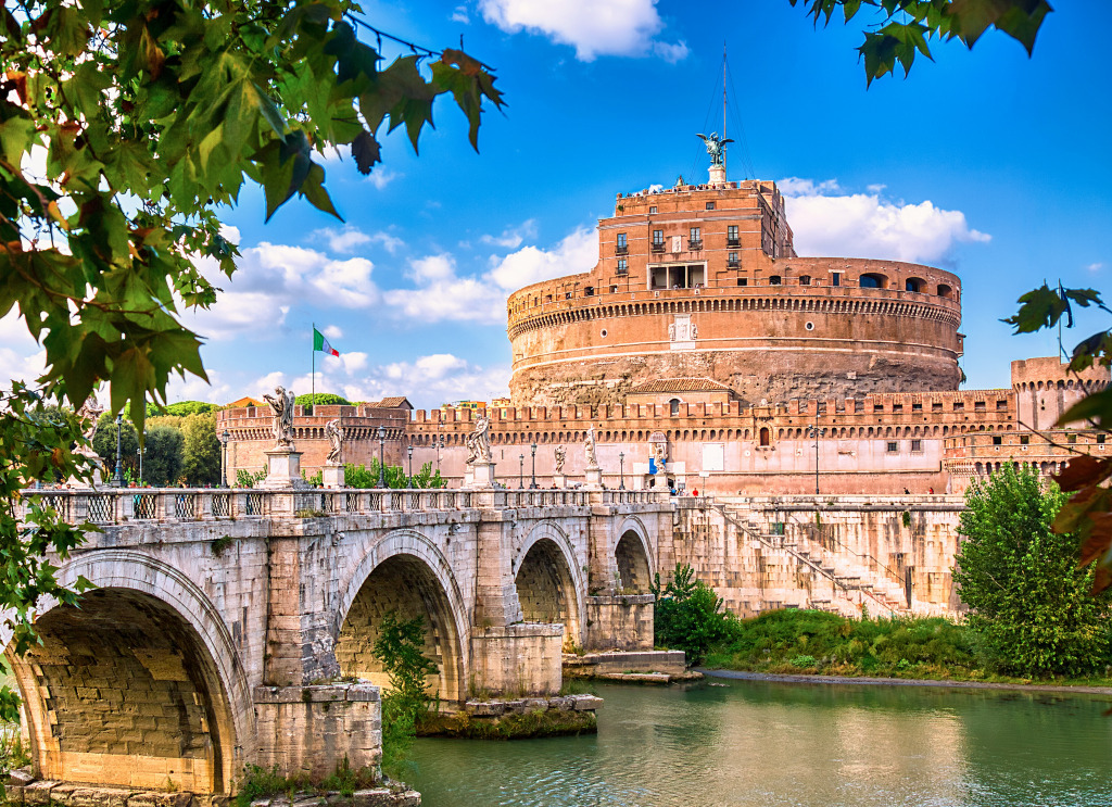 Castelo e Ponte de Sant'Angelo, Itália jigsaw puzzle in Pontes puzzles on TheJigsawPuzzles.com