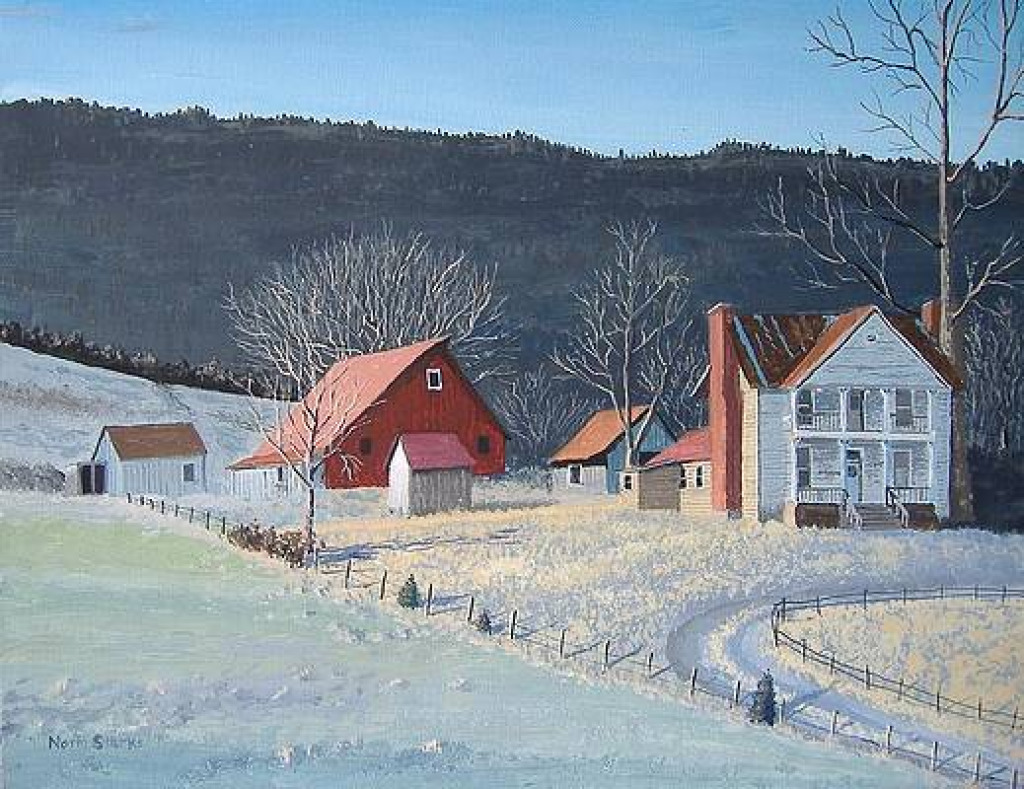 Winter on the farm jigsaw puzzle in Judy Erker puzzles on TheJigsawPuzzles.com