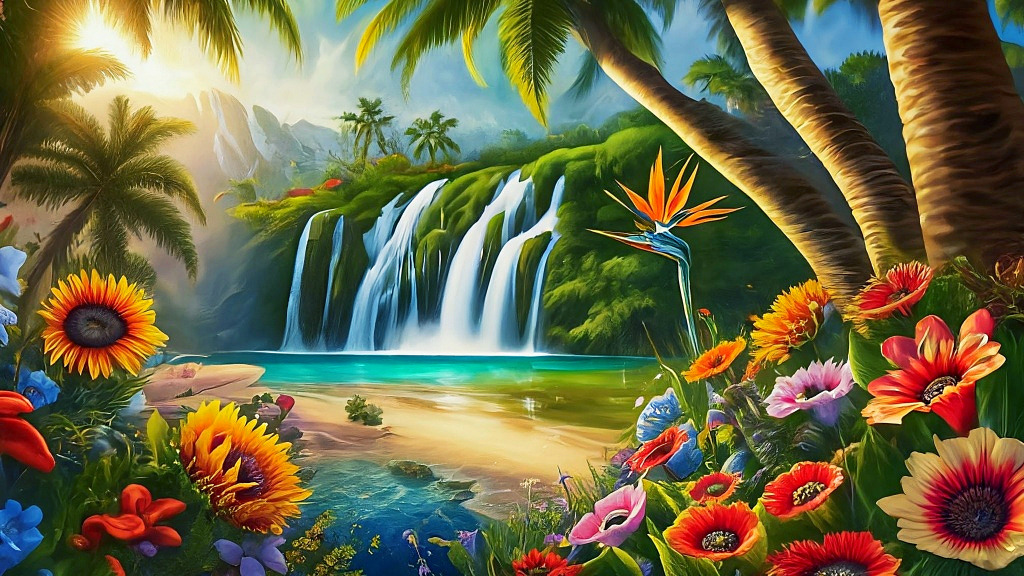 Cachoeiras ao Pôr do Sol jigsaw puzzle in Cachoeiras puzzles on TheJigsawPuzzles.com