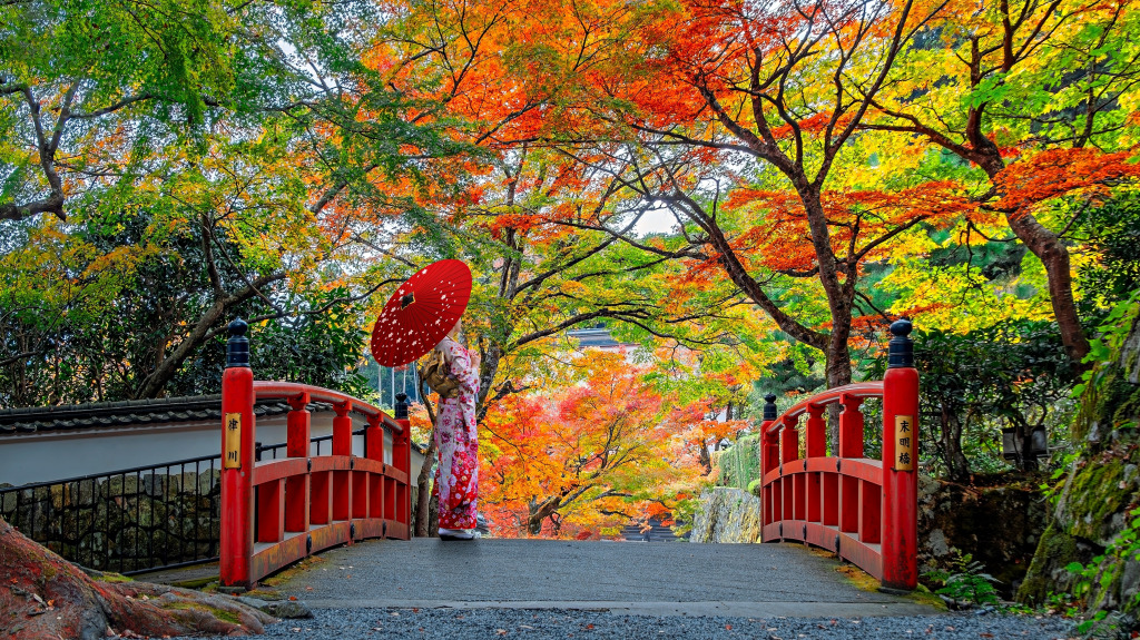 Sueaki Bridge in Ohara, Kyoto, Japan jigsaw puzzle in Bridges puzzles on TheJigsawPuzzles.com