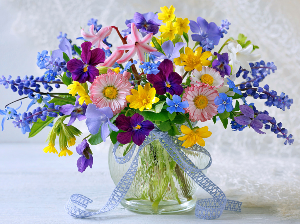 Spring Still Life With Flowers jigsaw puzzle in Flowers puzzles on TheJigsawPuzzles.com
