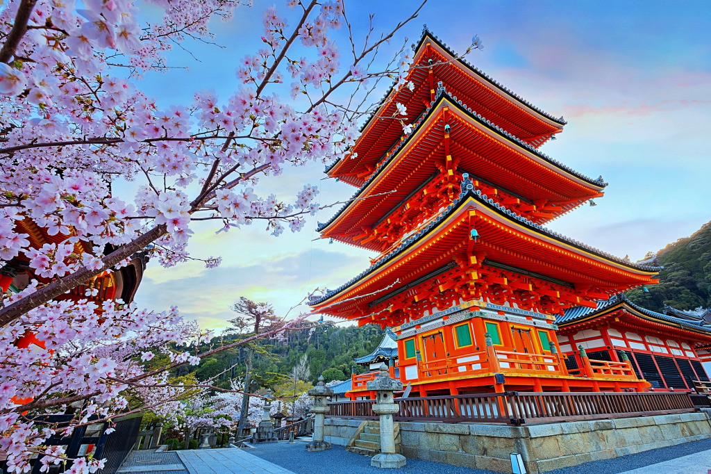 Буддийский храм Киёмидзу-дэра в Киото, Япония jigsaw puzzle in Пазл дня puzzles on TheJigsawPuzzles.com