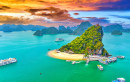 Sunset Landscape at Halong Bay, Vietnam