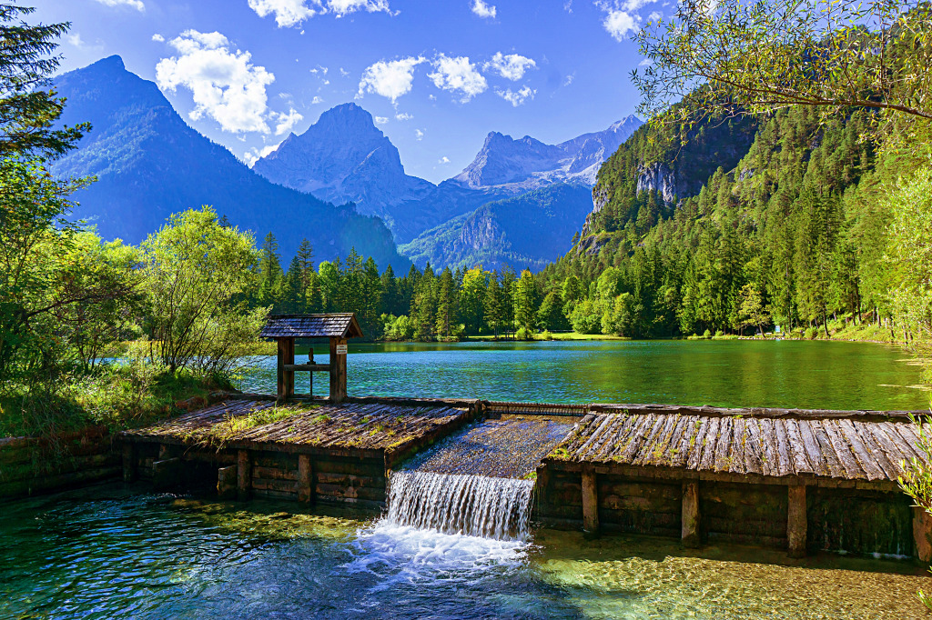 Schiederweiher in den österreichischen Alpen jigsaw puzzle in Wasserfälle puzzles on TheJigsawPuzzles.com