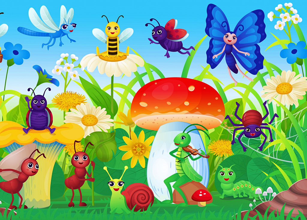 Summer Life in the Meadow jigsaw puzzle in Kids Puzzles puzzles on TheJigsawPuzzles.com