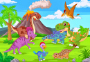 Funny Dinosaurs In the Jungle