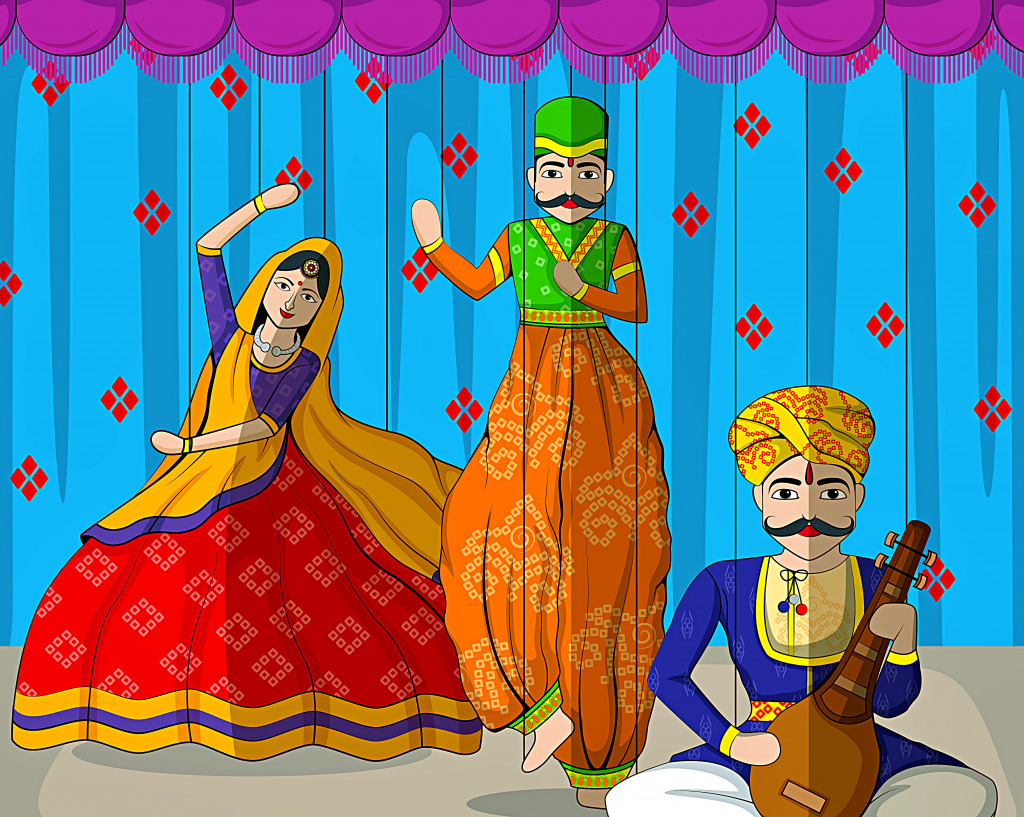Rajasthani Puppets jigsaw puzzle in Kids Puzzles puzzles on TheJigsawPuzzles.com