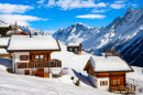 Wooden Houses in Loetschental Valley