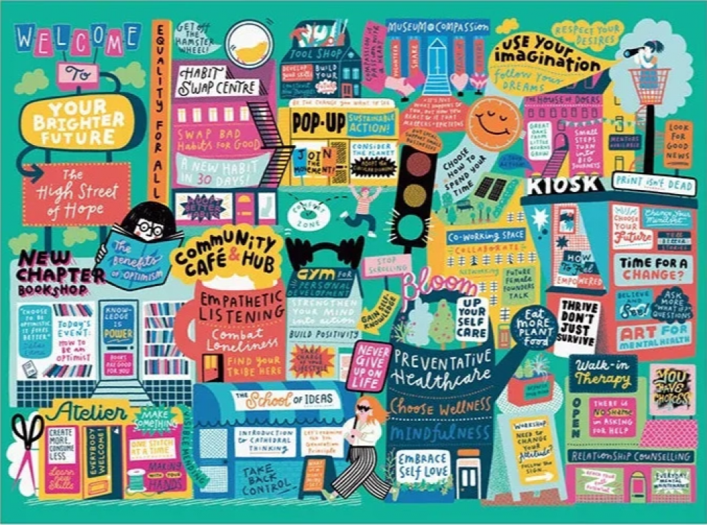 thehighstreetofhope jigsaw puzzle in Linda L Hill puzzles on TheJigsawPuzzles.com