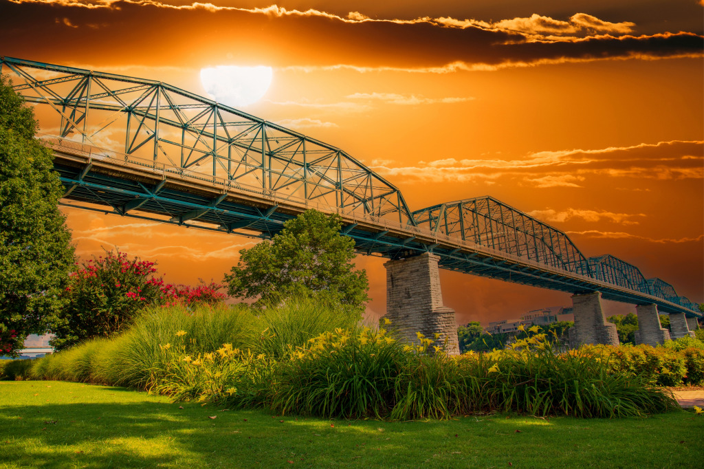 Walnut Street Bridge in Chattanooga jigsaw puzzle in Brücken puzzles on TheJigsawPuzzles.com
