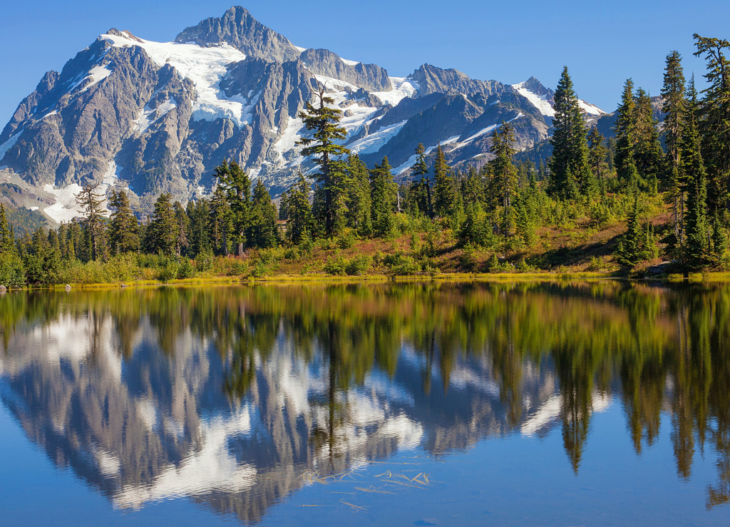 Mont Shuksan, État de Washington jigsaw puzzle in Magnifiques vues puzzles on TheJigsawPuzzles.com