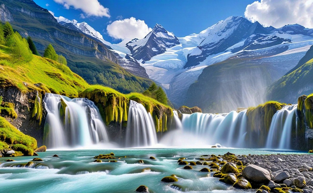 Five Waterfalls jigsaw puzzle in Waterfalls puzzles on TheJigsawPuzzles.com