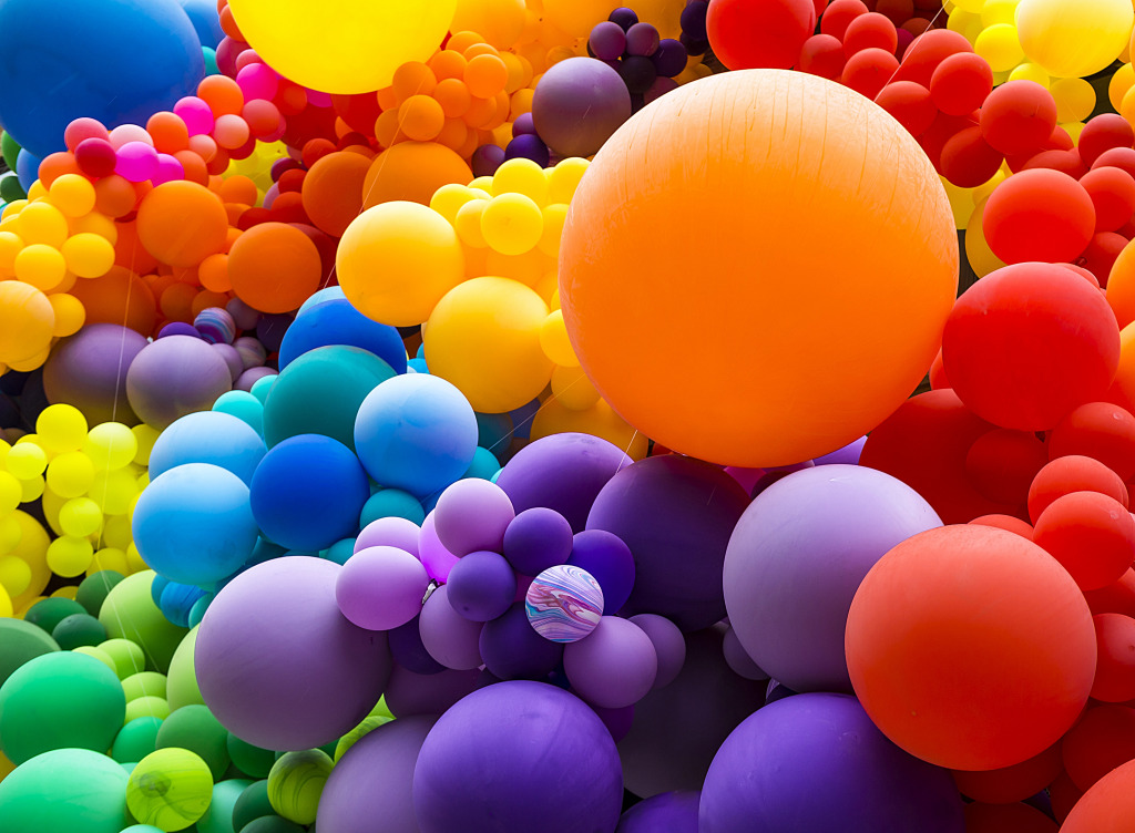 A Jumble of Colored Balloons jigsaw puzzle in Macro puzzles on TheJigsawPuzzles.com