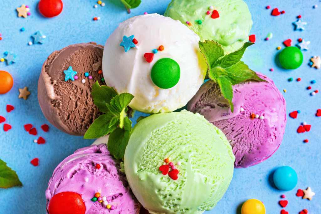 Várias bolas de sorvete jigsaw puzzle in Alimentação puzzles on TheJigsawPuzzles.com