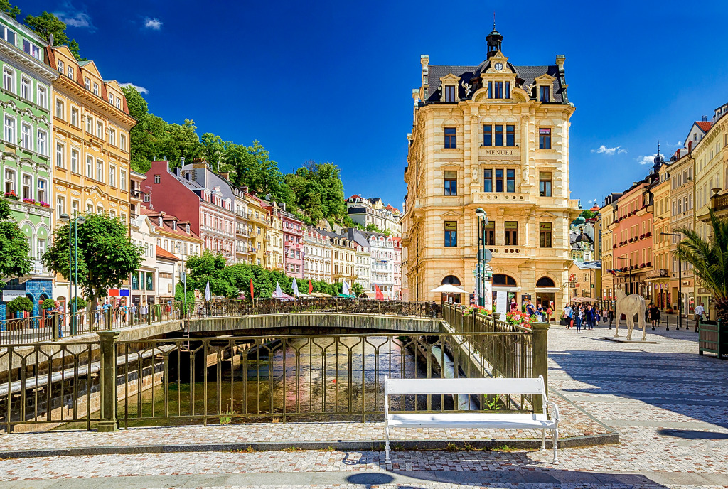 Stadt Karlsbad in der Tschechischen Republik jigsaw puzzle in Brücken puzzles on TheJigsawPuzzles.com