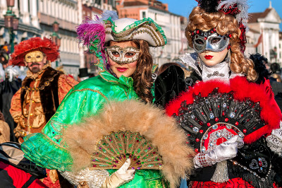 Colorful Masks in St. Mark's Square in Venice