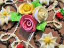 Cream Flowers on the Cake