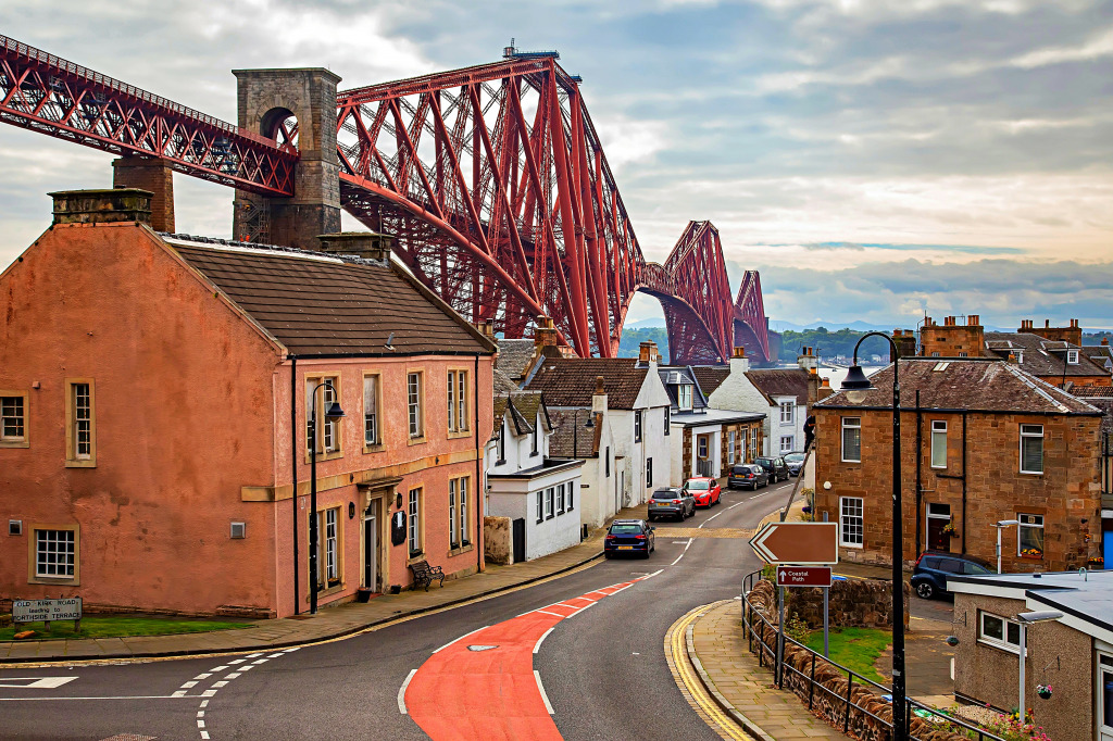 Forth Bridge near North Queensferry, Scotland jigsaw puzzle in Bridges puzzles on TheJigsawPuzzles.com