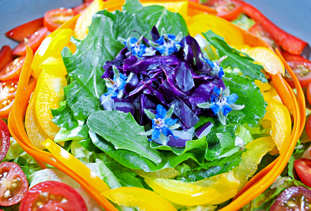 Beautiful Rainbow Salad jigsaw puzzle in Fruits & Veggies puzzles on TheJigsawPuzzles.com