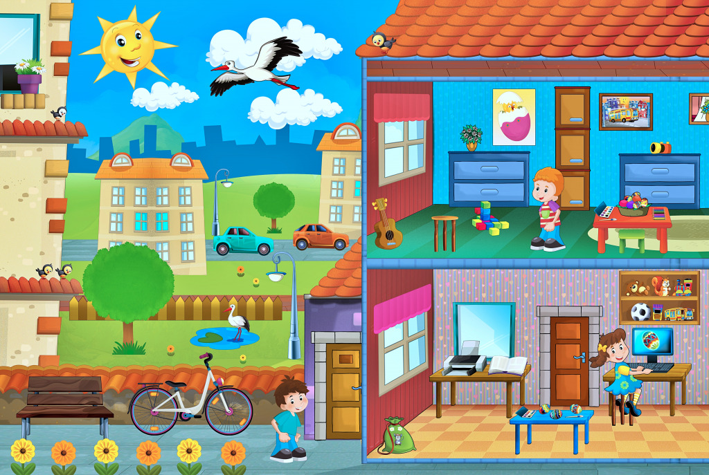 Vie heureuse jigsaw puzzle in Puzzles pour enfants puzzles on TheJigsawPuzzles.com