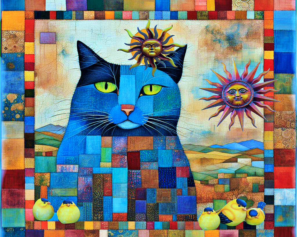 Кошачий гобелен jigsaw puzzle in Пазл дня puzzles on TheJigsawPuzzles.com