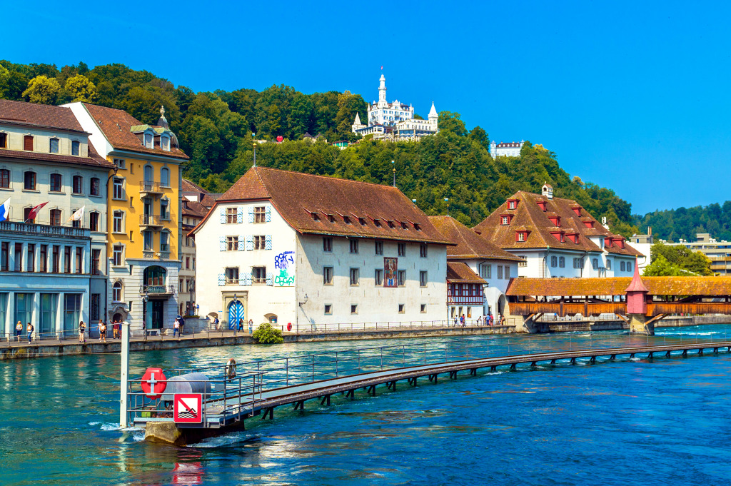 Lucerne Needle Dam on the Reuss River, Switzerland jigsaw puzzle in Bridges puzzles on TheJigsawPuzzles.com