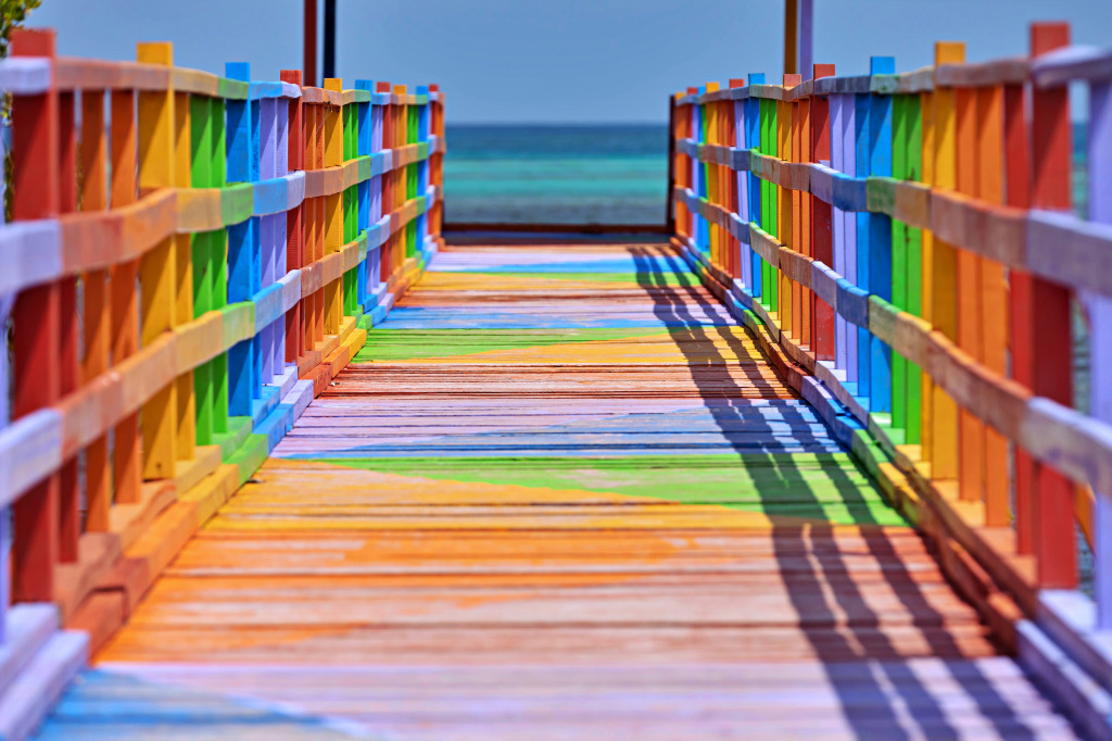 Promenade de Madeira em Wakai, Indonésia jigsaw puzzle in Pontes puzzles on TheJigsawPuzzles.com