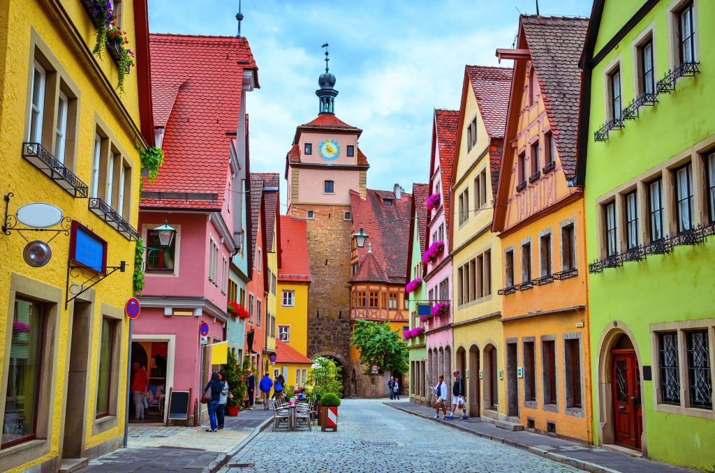 Улицы в Ротенбурге-об-дер-Таубер, Германия jigsaw puzzle in Пазл дня puzzles on TheJigsawPuzzles.com