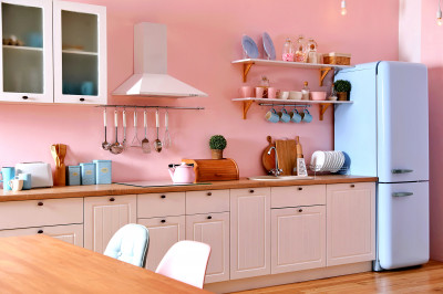 Stylish Pink Kitchen Interior jigsaw puzzle in Food & Bakery puzzles on ...