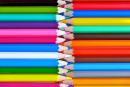 Macro of Colored Pencils Arranged in Rows