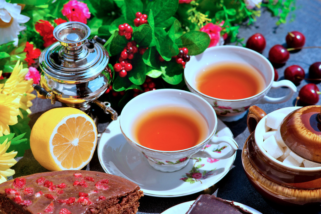 Tea Party in the Garden jigsaw puzzle in Macro puzzles on TheJigsawPuzzles.com