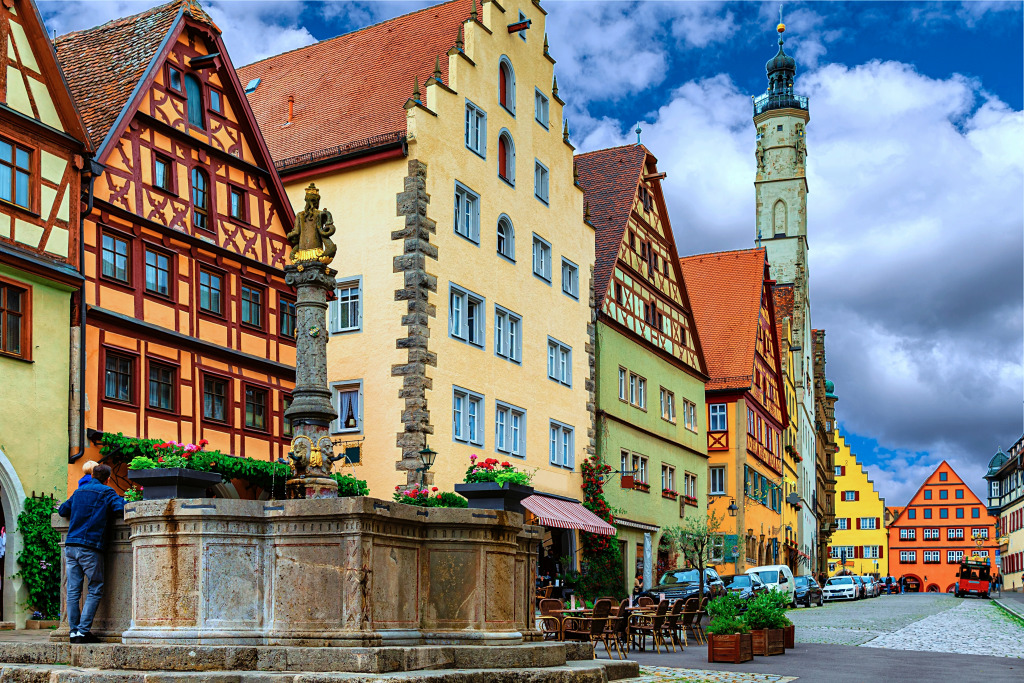 Rothenburg ob der Tauber médiéval, Allemagne jigsaw puzzle in Puzzle du jour puzzles on TheJigsawPuzzles.com