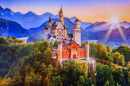 Neuschwanstein Castle at Sunrise, Bavaria, Germany