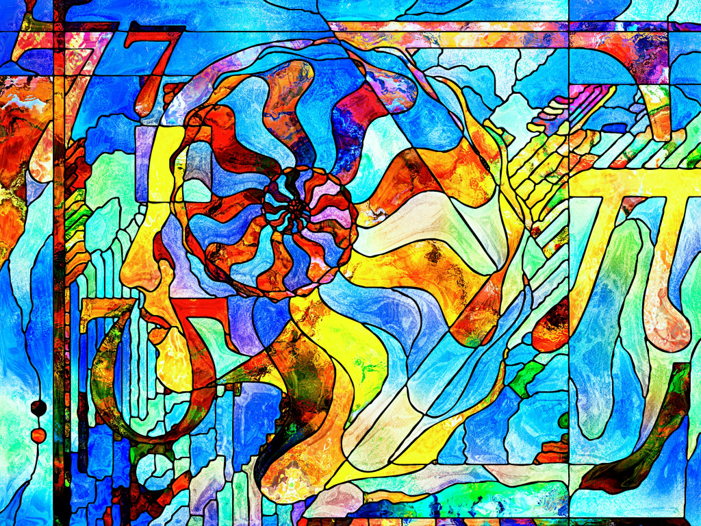 Buntglas-Frauenporträt jigsaw puzzle in Fractals puzzles on TheJigsawPuzzles.com