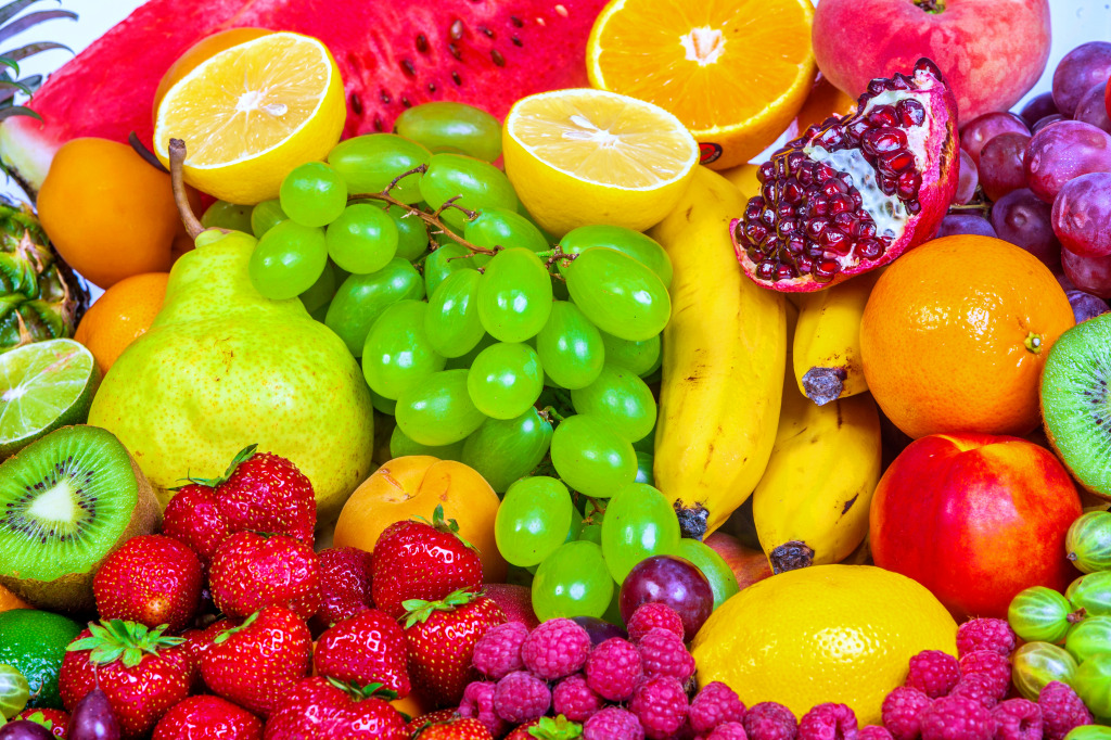 Bunte frische Früchte jigsaw puzzle in Obst & Gemüse puzzles on TheJigsawPuzzles.com