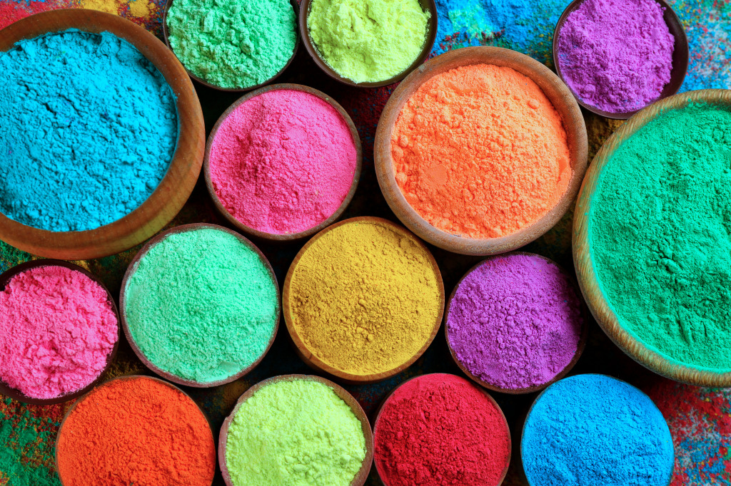 Pulverfarben für das Holi-Festival jigsaw puzzle in Makro puzzles on TheJigsawPuzzles.com
