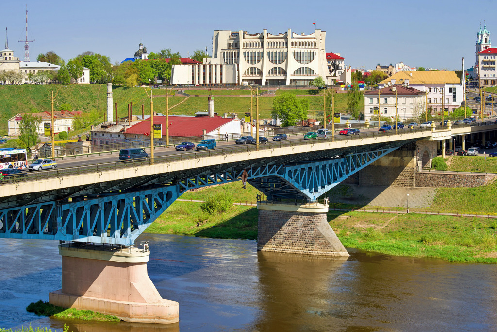 Old Bridge over the Neman River, Grodno, Belarus jigsaw puzzle in Bridges puzzles on TheJigsawPuzzles.com