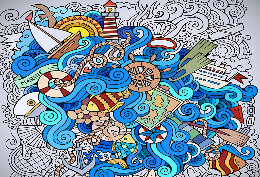 Marine Doodles jigsaw puzzle in Under the Sea puzzles on TheJigsawPuzzles.com