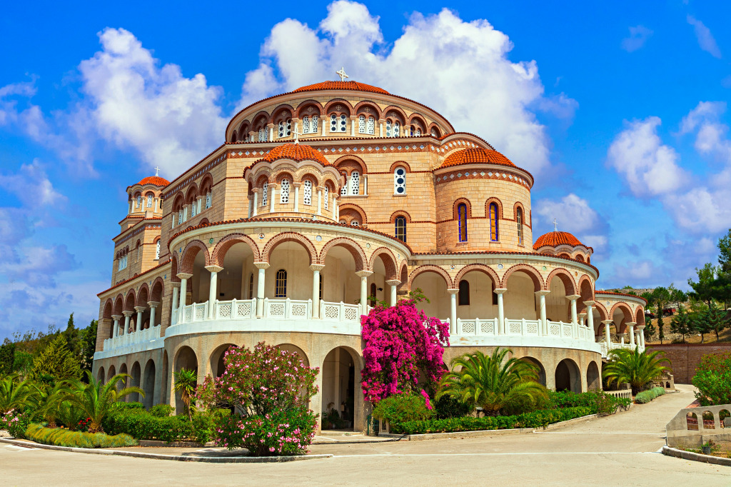 Monastery of Saint Nektarios, Aegina Island jigsaw puzzle in Puzzle of the Day puzzles on TheJigsawPuzzles.com